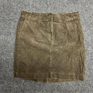 Eddie Bauer Olive Military Green Corduroy Mini Skirt Gorpcore Indie Granola